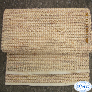 Water hyacinth carpet With Fabric at 02 sides in Beige BM-0105WN