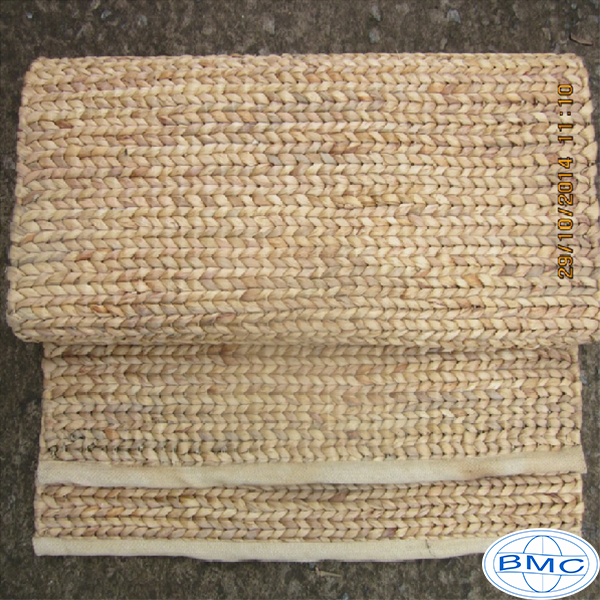 Water hyacinth carpet With Fabric at 02 sides in Beige BM-0105WN